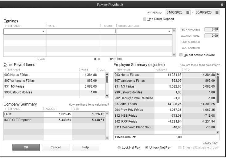 Screenshot Paycheck Exemplo cinza